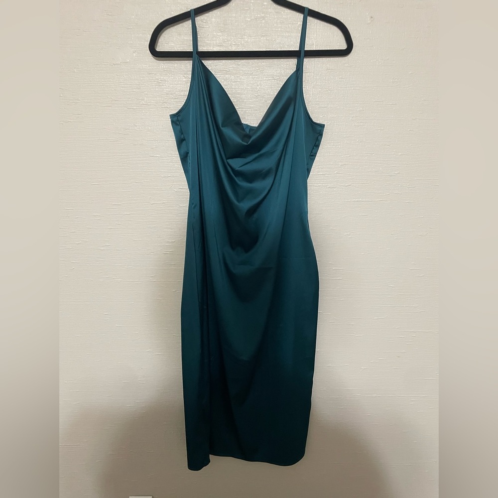 Satin Cowl Neck Dress